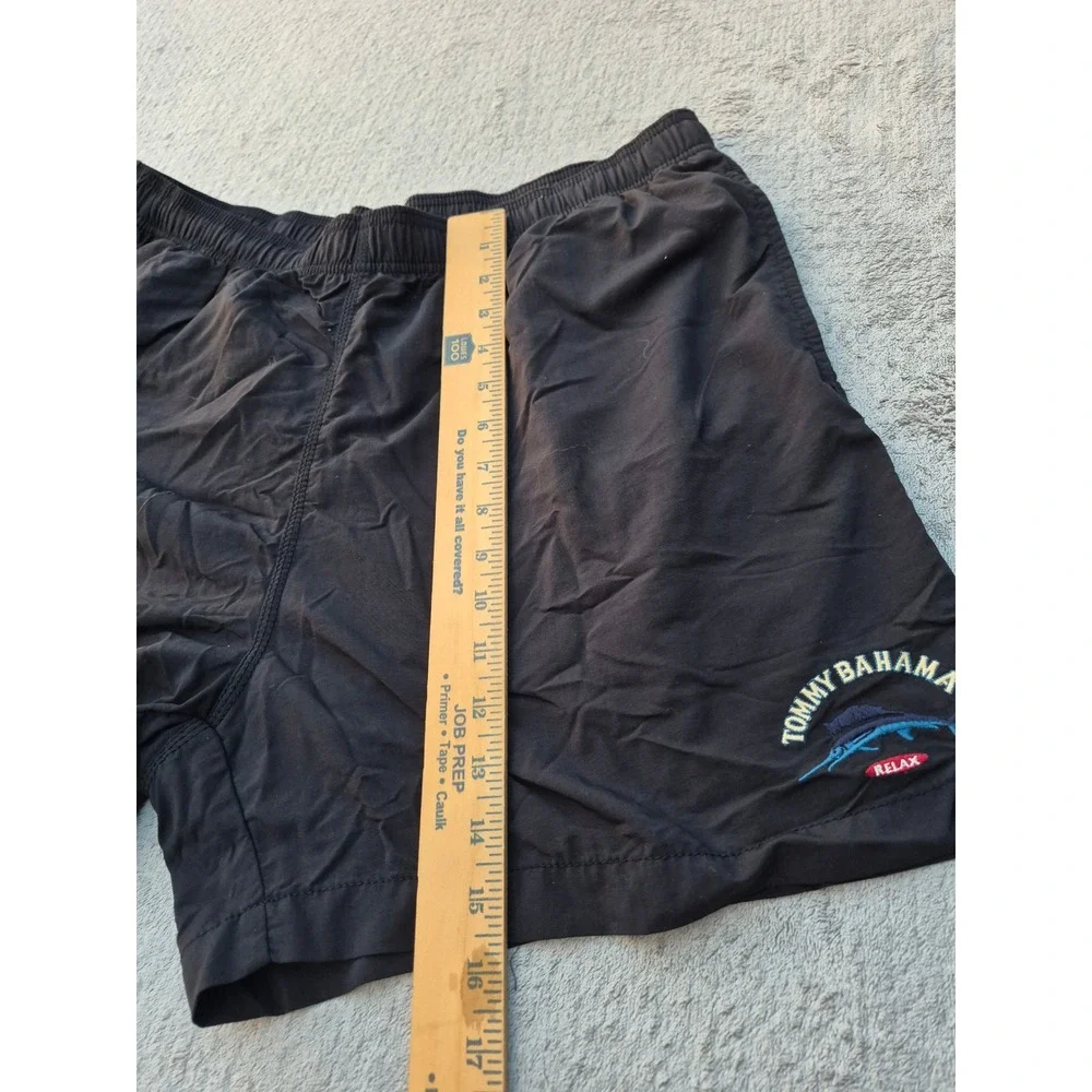 Tommy Bahama Relax Mens Black Swim Trunks Board Shorts Mesh Liner L 5in Inseam